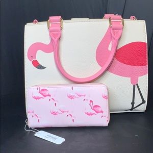 Flamingo Shoulder bag, and matching wallet